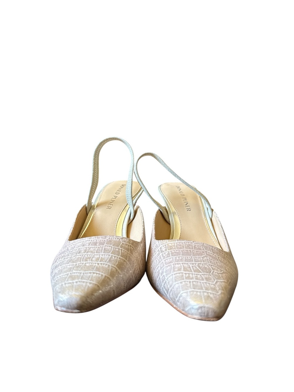 Donald Pliner Women’s Rose Gold Croc-Embossed Slingback Heels size 9.5